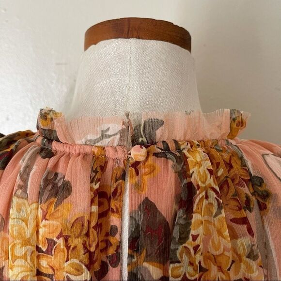 Anthropologie Not So Serious Pink Amaranth Puff Sleeve mini Dress NWT - Picture 7 of 10